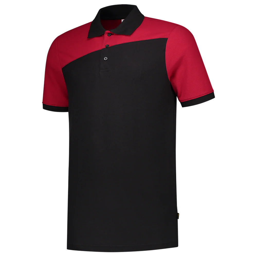 Polo Bicolor naden zwart/rood