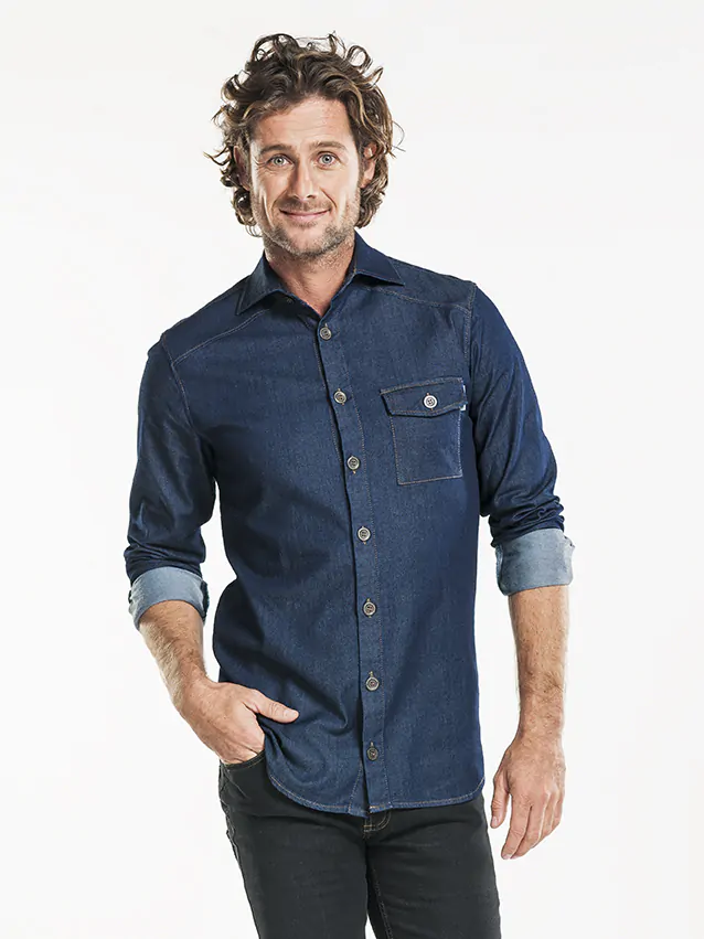 Overhemd CD blue denim stretch
