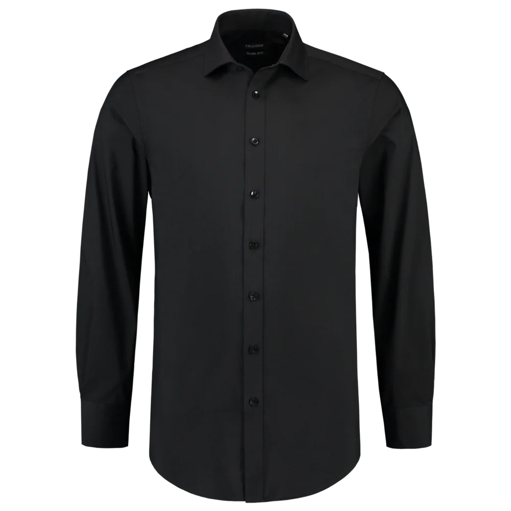 Overhemd stretch fitted zwart Tricorp