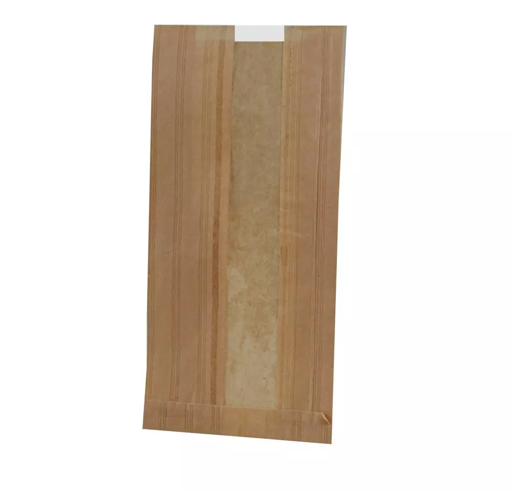 Broodzak met venster 1-brood 16x10x48cm 32 gram 1000 stuks