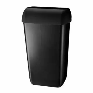Afvalbak 23 liter met open inworp Zwart Quartz