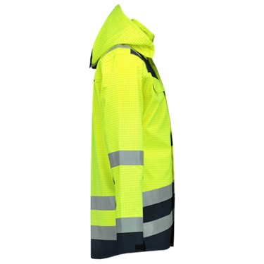 Parka multinorm bicolor fluorgeel/ inktblauw