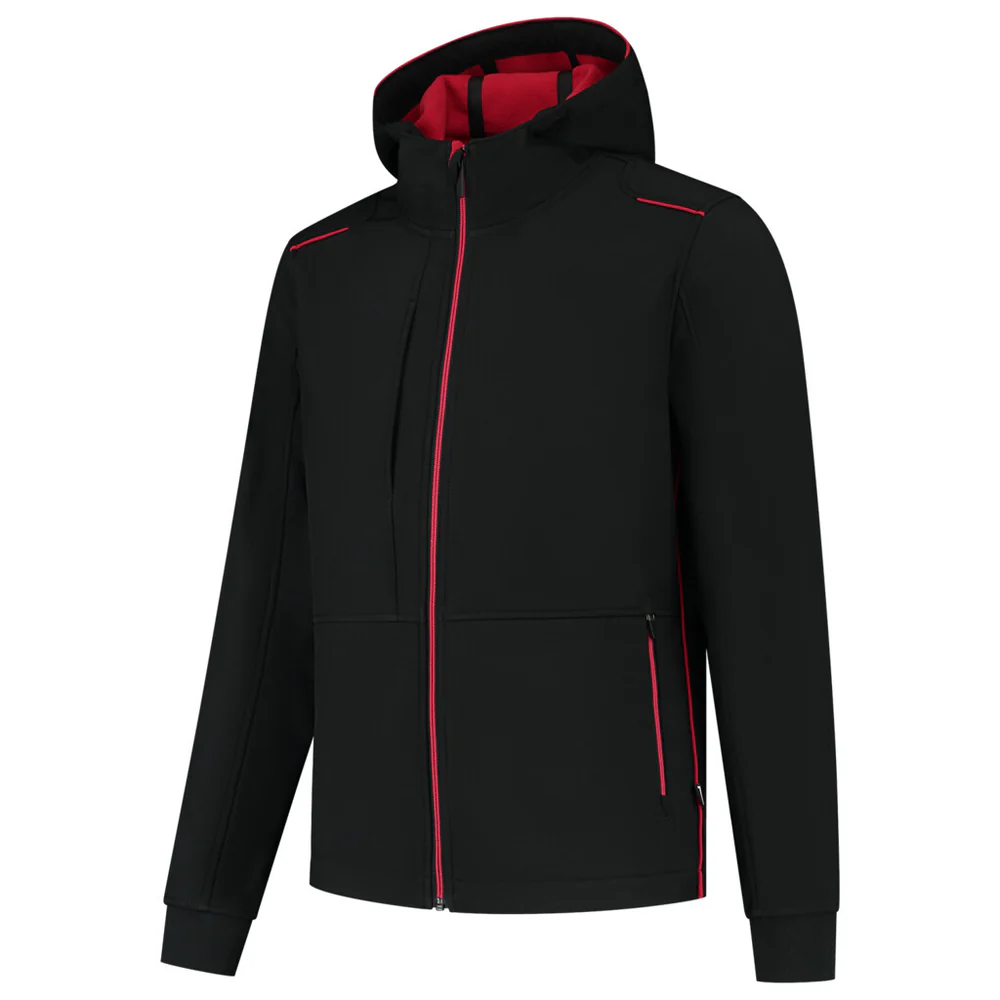 Softshell Capuchon Accent Black/Red 402705