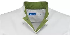 Zorgjas Jill Wit/Kiwigroen De Berkel Dames Kraag