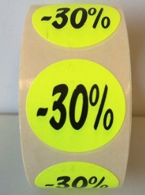 Etiket rond Ø27mm fluor geel 30% (rol à 500st)