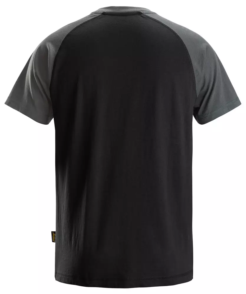 T-shirt tweekleurig zwart/staalgrijs 2550