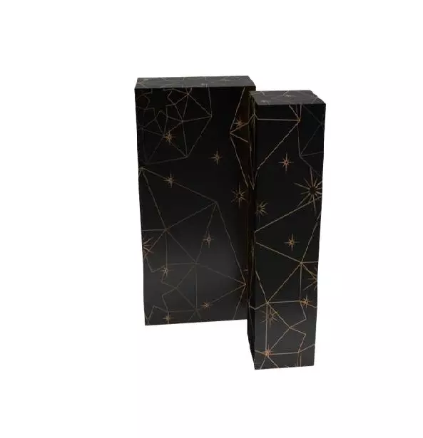 Wijndoos Kerst 2-flessen Shine 180x90x310mm Zwart/Goud