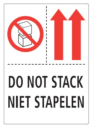 Etiket 105x150mm do not stack - niet stapelen (rol à 500st)
