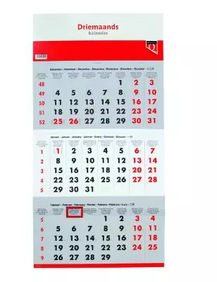 Maandkalender 3 maand 2026 Quantore