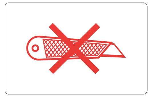 Etiket 70x45mm niet insnijden-do not cutwit etiket met rode opdruk (rol à 500st)