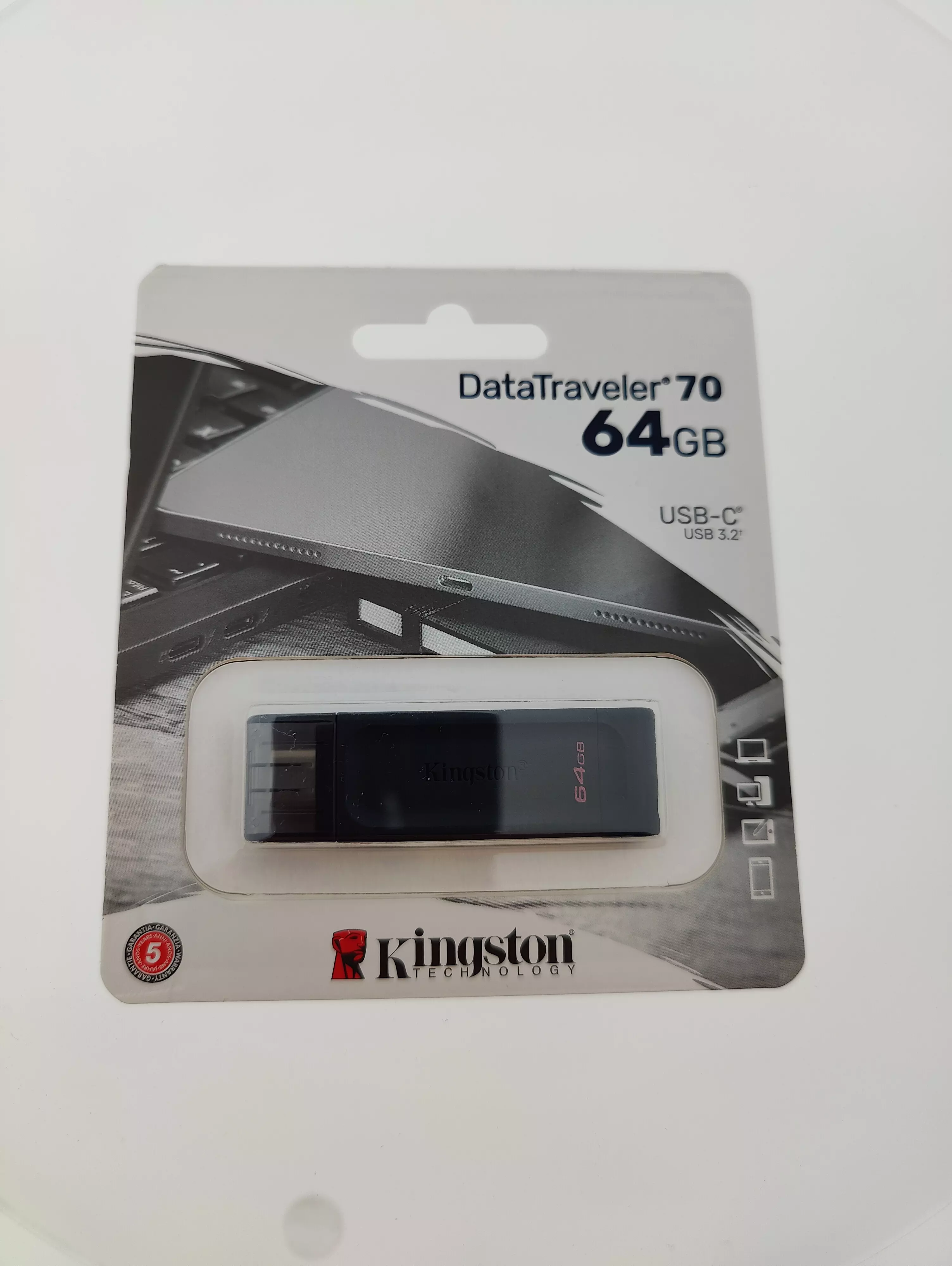 Usb-stick USB-C 3.2 64Gb Kingston zwart Datatraveller 70