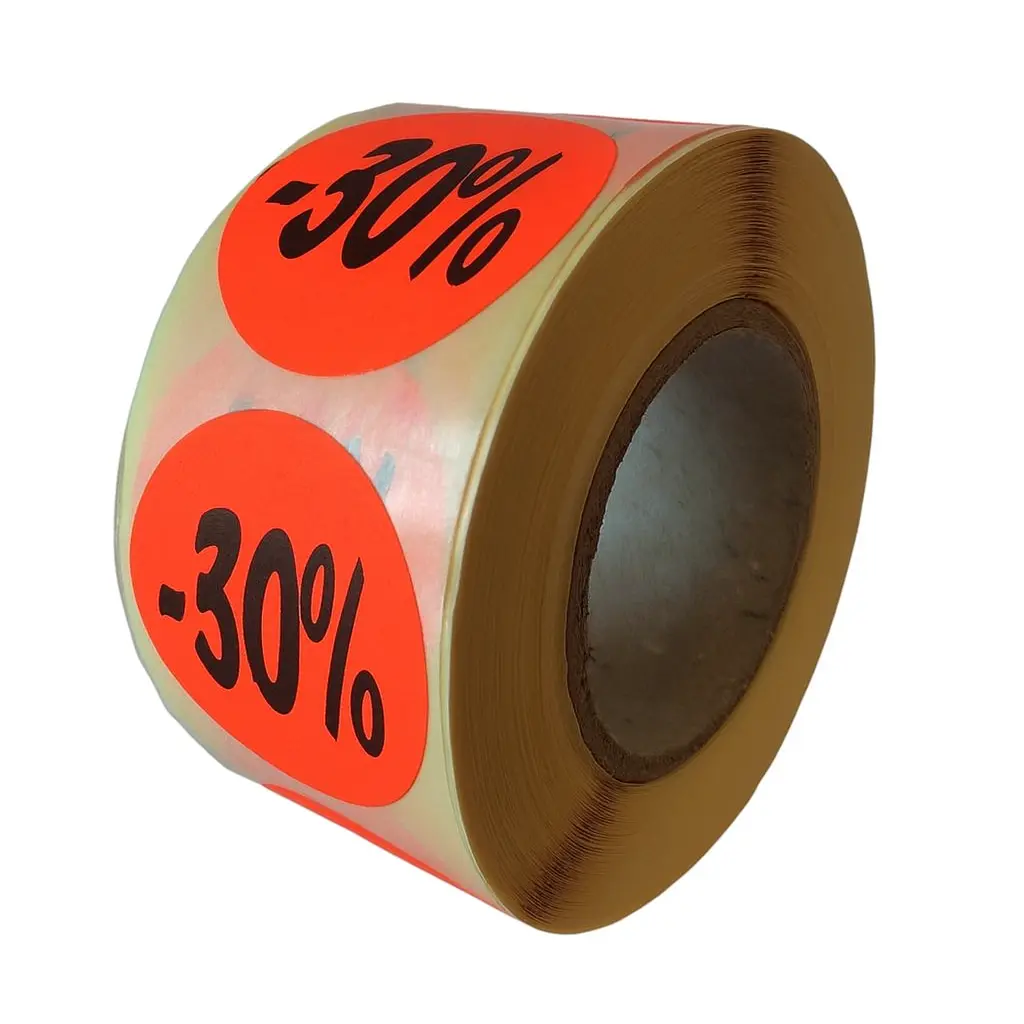 Etiket Rond 30% Ø27mm Rood 500 stuks