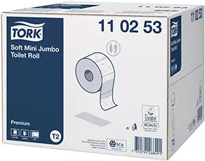 Mini Jumbo Toiletpapier 2-laags Wit Tork 12 rollen