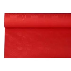 Damast Tafelkleed Papier 120cmx8m Rood