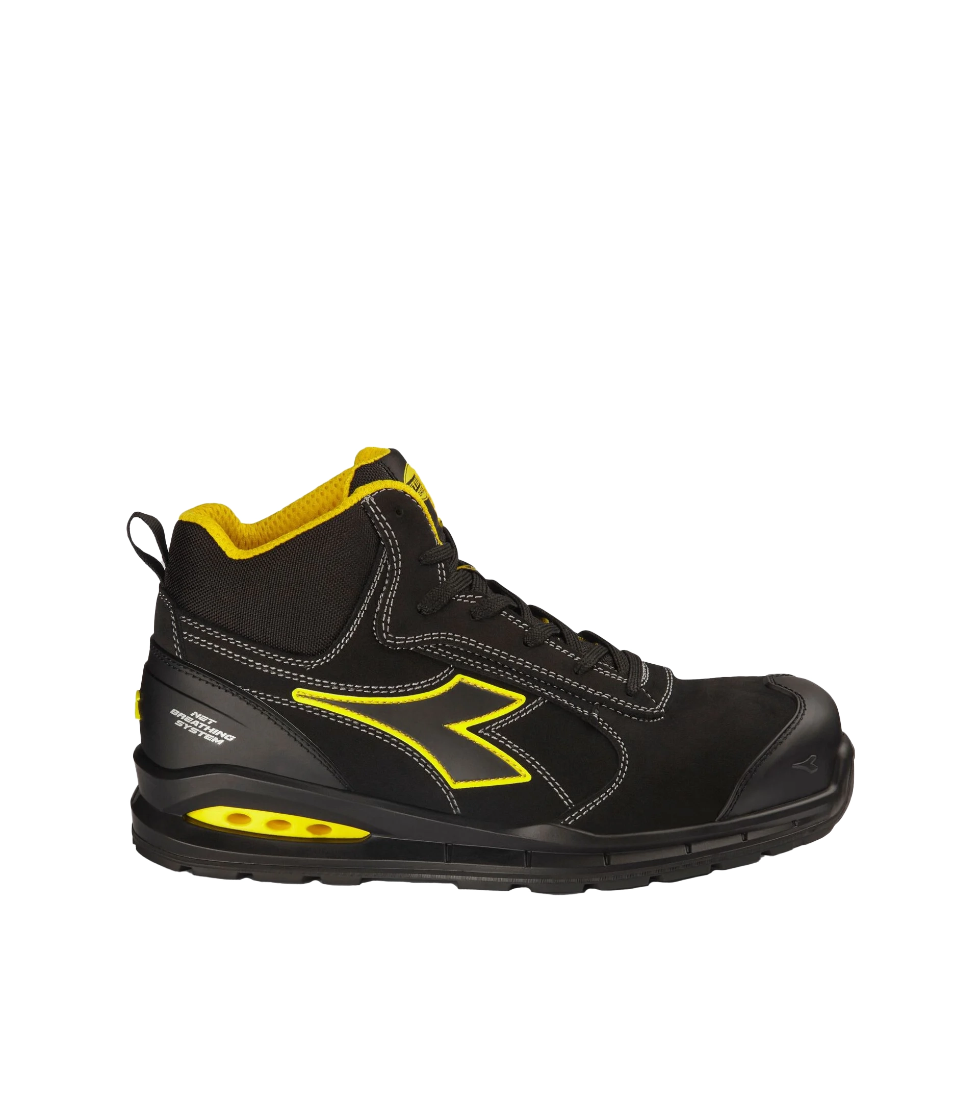 Diadora Run Net Airbox Master Mid S3 veiligheidsschoen Zwart/Geel