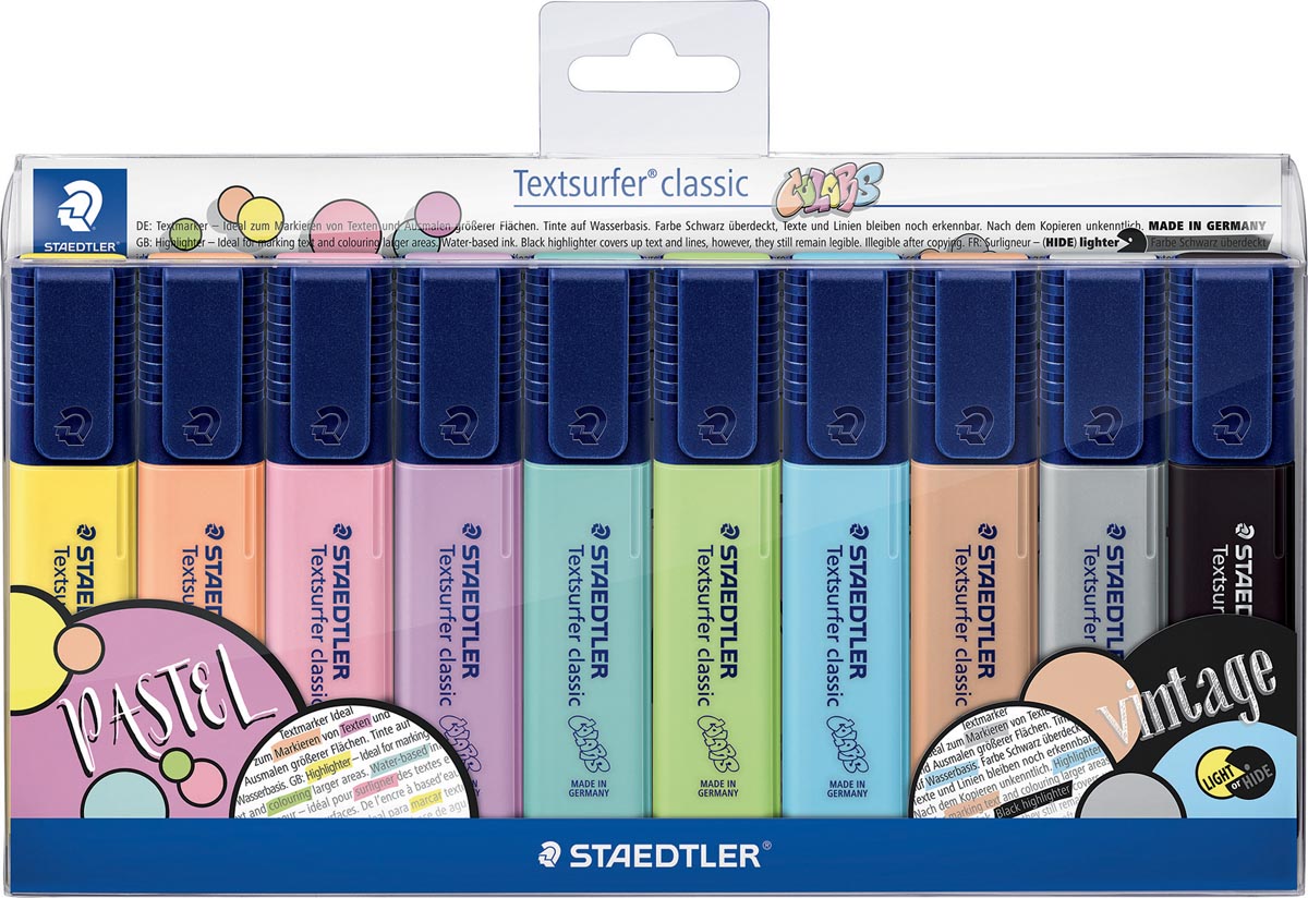 Markeerstift Staedler classic vintage en pastel (etui à 10st)