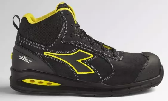 Diadora Run Net Airbox Mid S3 Werkschoen Zwart/Geel