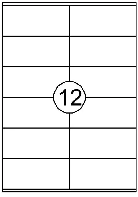Etiket Laser/Kopieer 105x48mm Wit 12 Etiket/Vel 100 Vellen