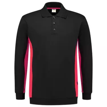 Polosweater bicolor zwart rood