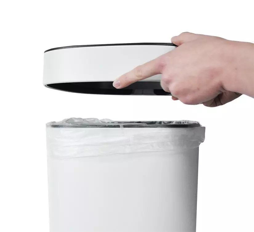 Afvalbak 20 Liter Metaal - Wit/Zwart - Desq Afvalbak 20 Liter Metaal - Wit/Zwart - Desq