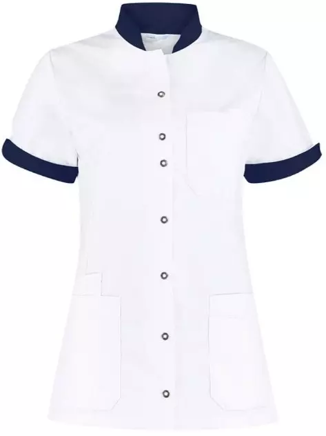 Jas Mila dames wit/donkerblauw