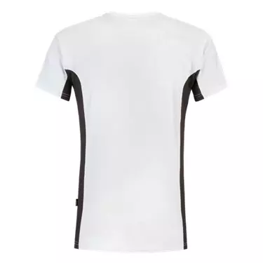 Werk T-shirt Bicolor met borstzak Wit/Grijs Tricorp