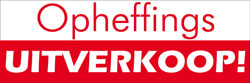 Raambiljet 24x70cm Opheffingsuitverkoop rood/wit