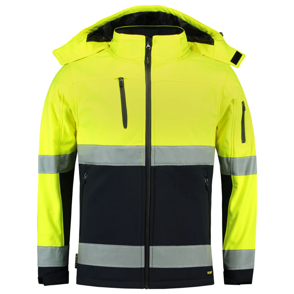Softshell fluor geel/blauw ISO20471 Bicolor 403007