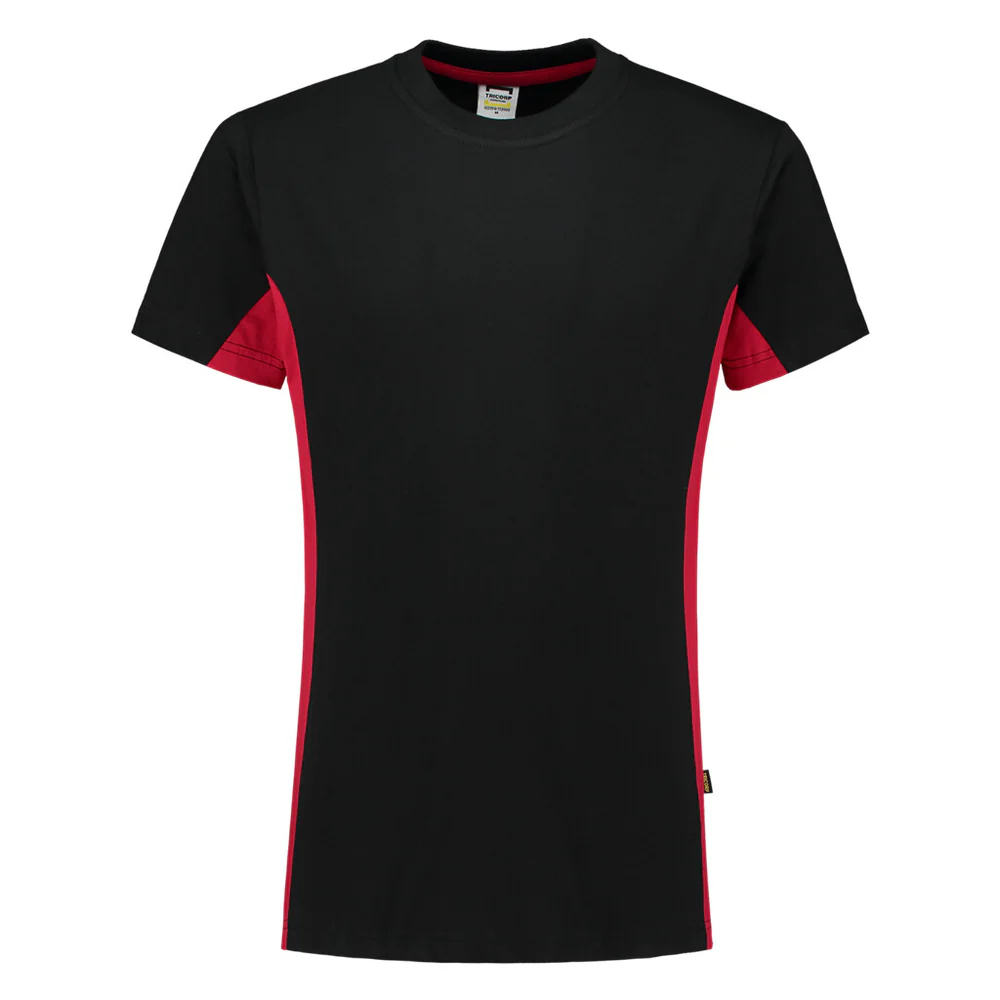 T-shirt bicolor zwart/rood