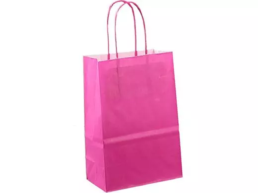 Papieren Draagtas 32x12x41cm Met Gedraaid Handvat Roze