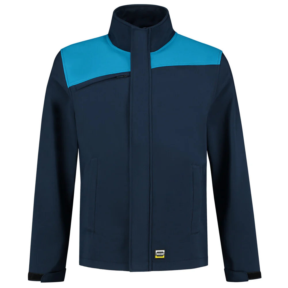 Softshell Bicolor naden Ink-Turquoise 402021