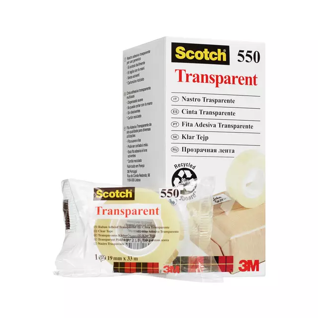 Scotch Plakband 550 15mm x 33m Transparant