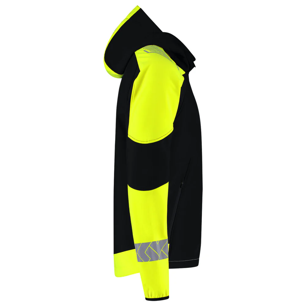 Softshell capuchon Reflective Redefined zwart-geel
