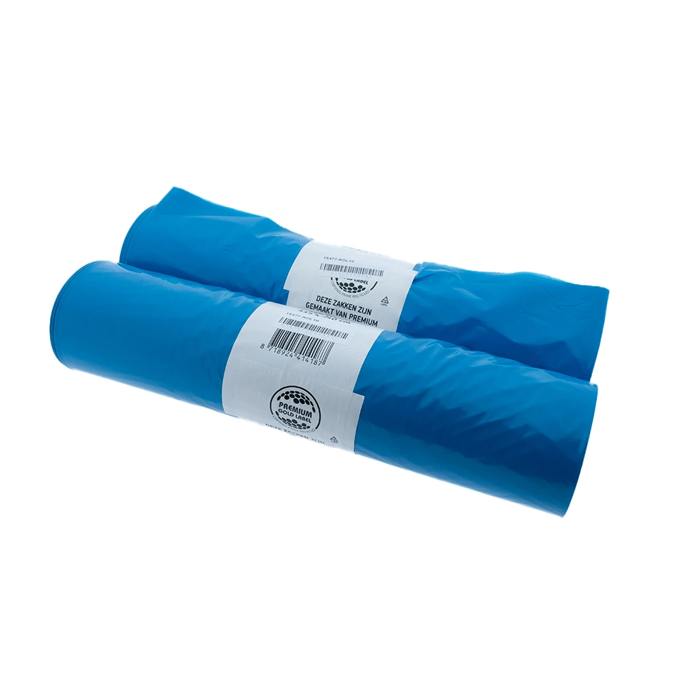 Zak LDPE 65x25x140cm 41mu T70 blauw inhoud 240 liter (doos à 100st)