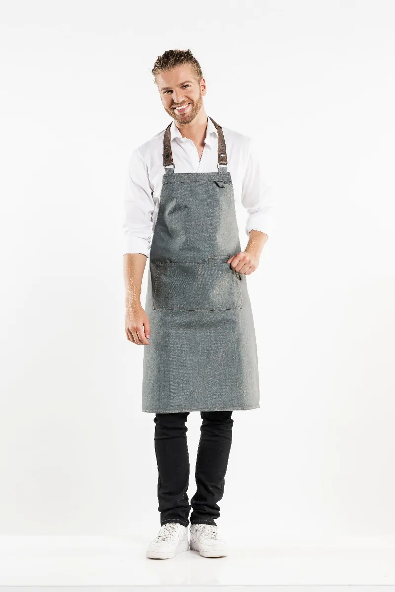 Halterschort Bib Apron Forene Grey DenimW70-L90