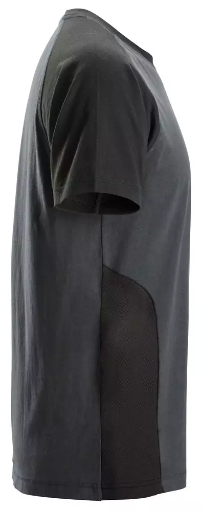 T-shirt tweekleurig staalgrijs/zwart 2550