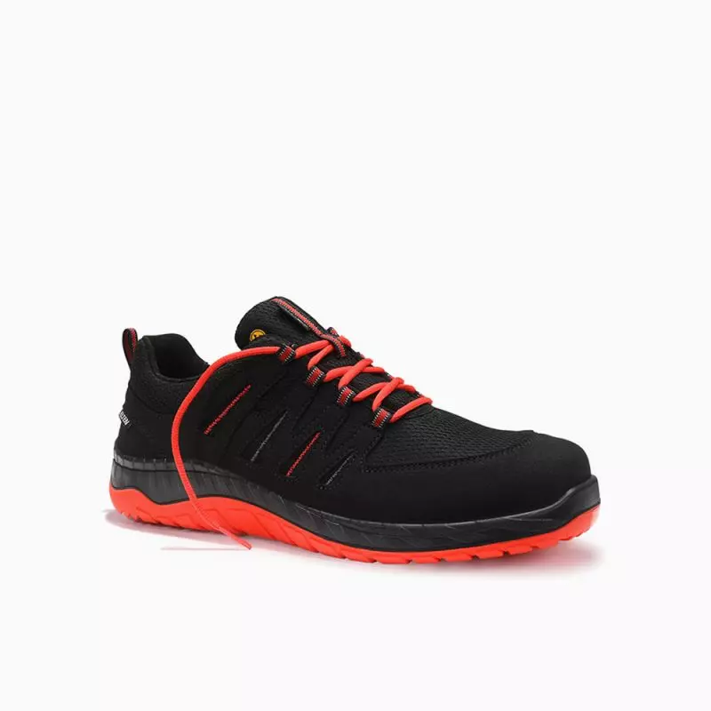 Werkschoen Maddox laag zwart/rood S3S ESD