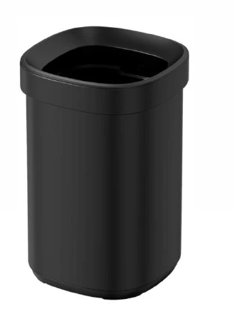 Afvalbak 20 liter metaal zwart open 266x266x423mm