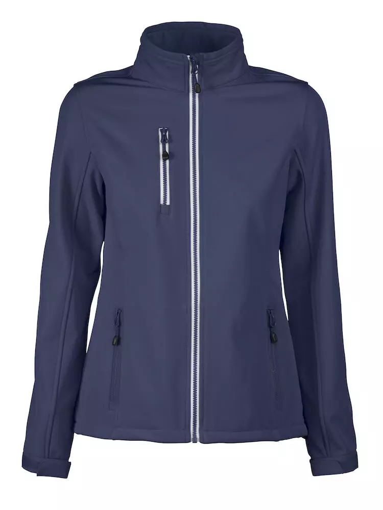 Softshell Jas Dames Donkerblauw Printer Red