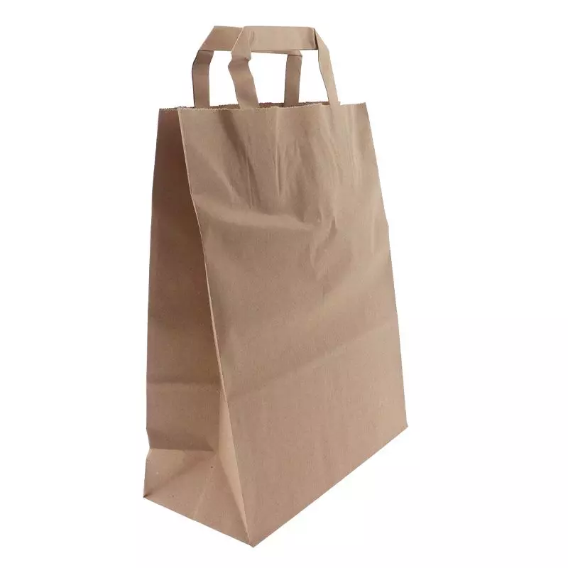Papieren Draagtas 22x11x28cm Met Plat Handvat Bruin