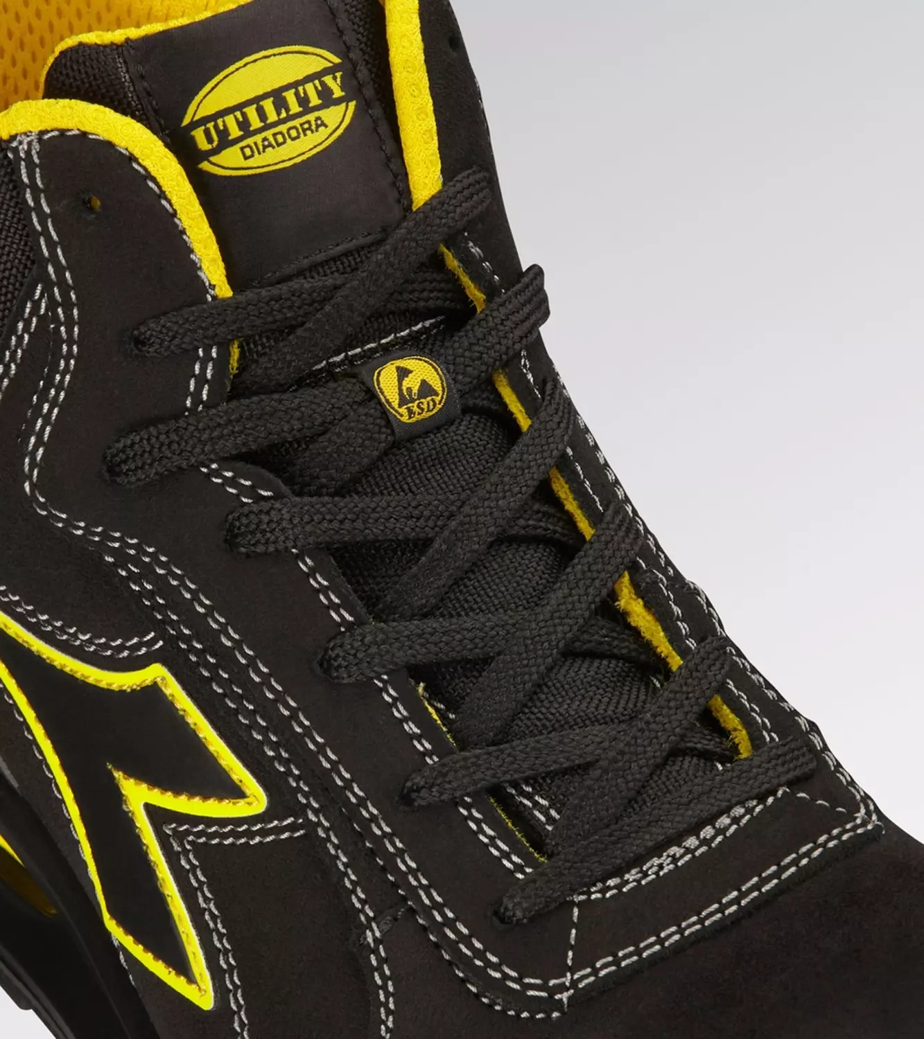 Diadora Run Net Airbox Mid S3 Werkschoen Zwart/Geel