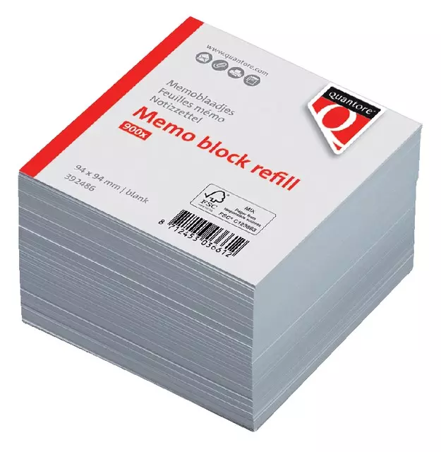Memoblok Losbladig 94x94x90mm 900 vel Wit