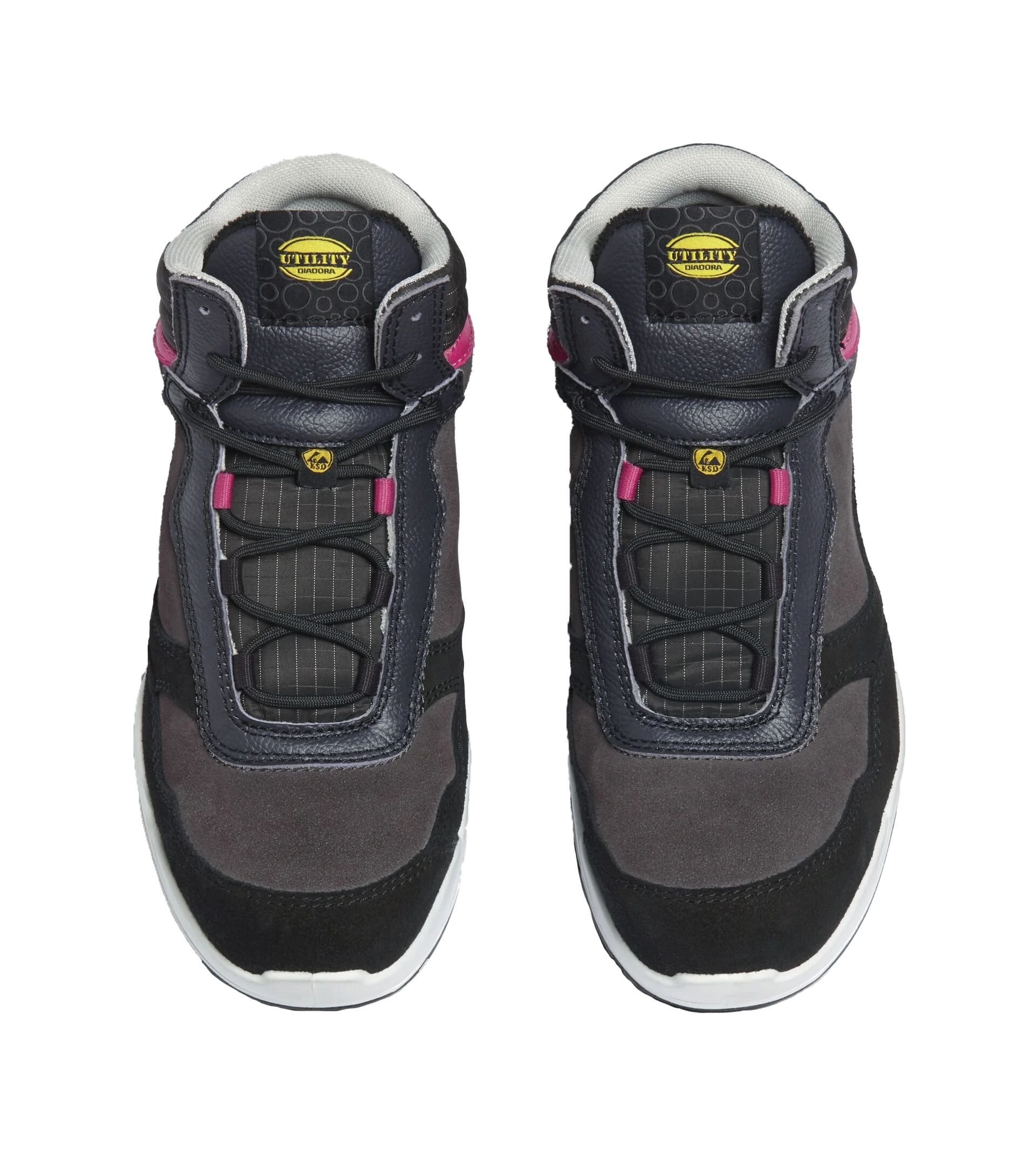 Diadora Athena High S3 Veiligheidsschoen Iron Raspberry