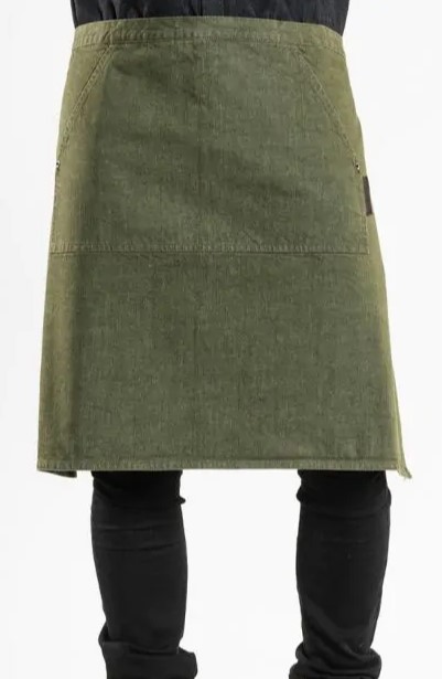Sloof Apron pouch green denim W80-L60