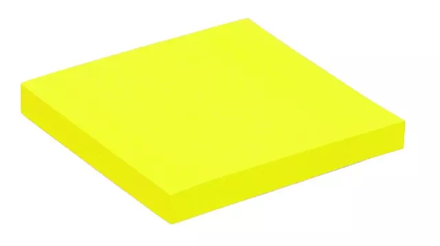 Memoblok 76x76mm 100 vel Neongeel 6 stuks