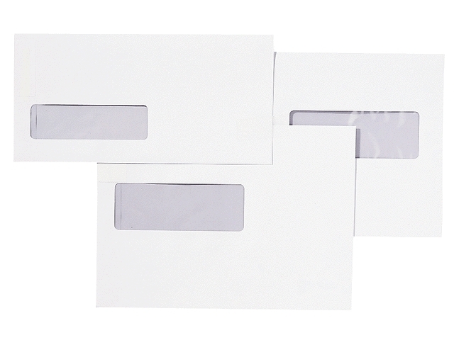 Envelop Quantore 110x220mm venster 3x10cm links zelfklevend