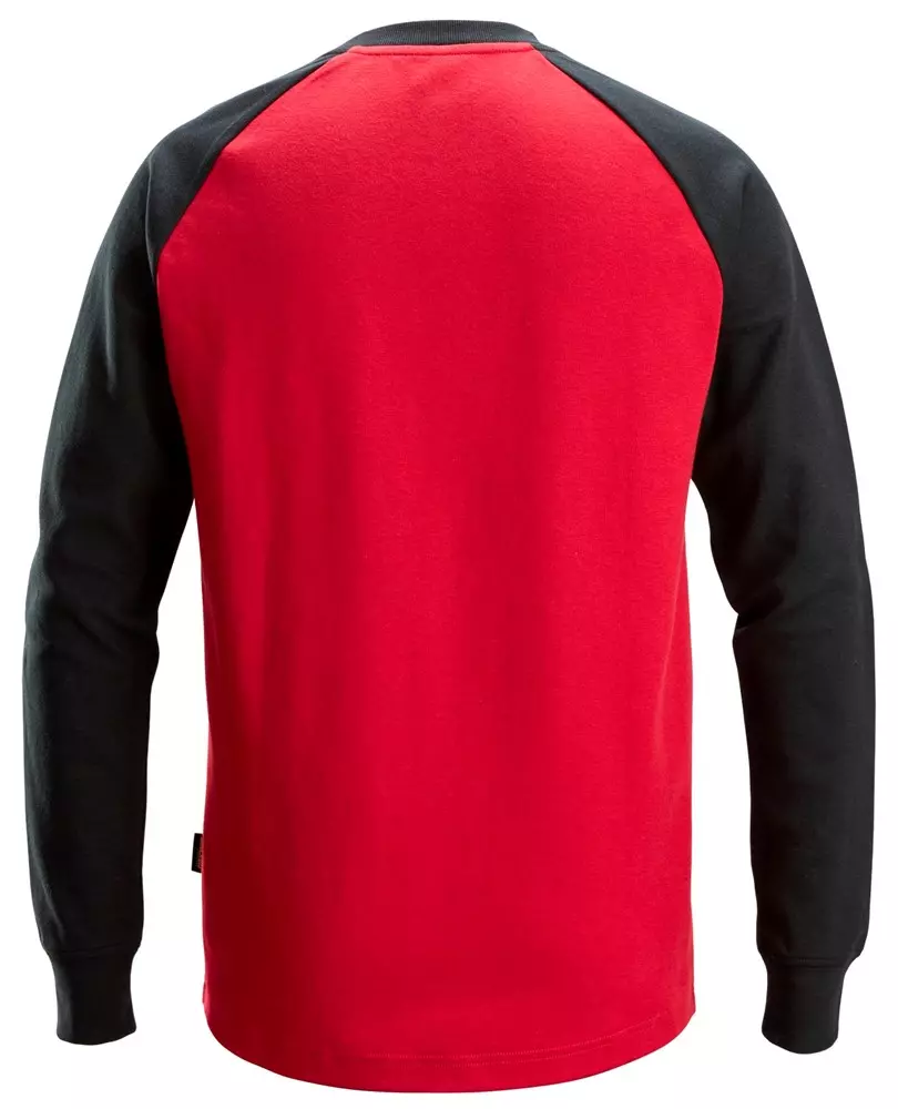 Sweatshirt tweekleurig chili rood/zwart 2840