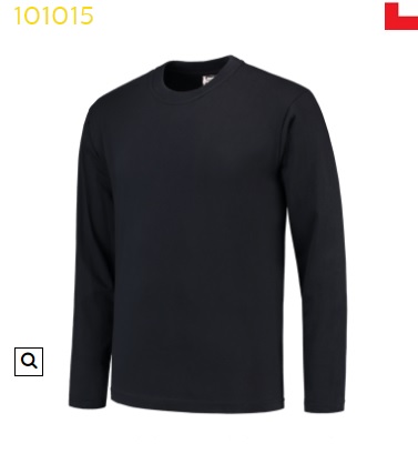 T-shirt unisex lange mouw navy 101015