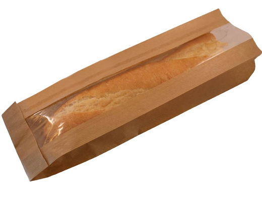 Stokbroodzak met venster Natronkraft papier 40gr 1000 stuks