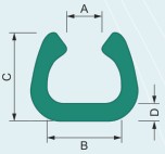 Hoekprofiel U-fix 60mm 100x100mm Ocean Green (doos à 200st)